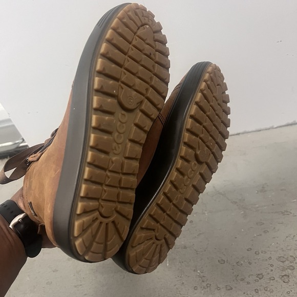 ECCO Women's Brown Leather High Top Sneakers Boots Zip Lace Comfort EU 38 US 7 - Picture 10 of 10